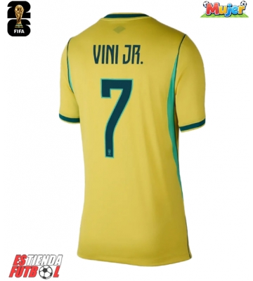 Brasil Vinicius Junior #7 Primera Equipación Mujer Mundial 2026 Manga Corta